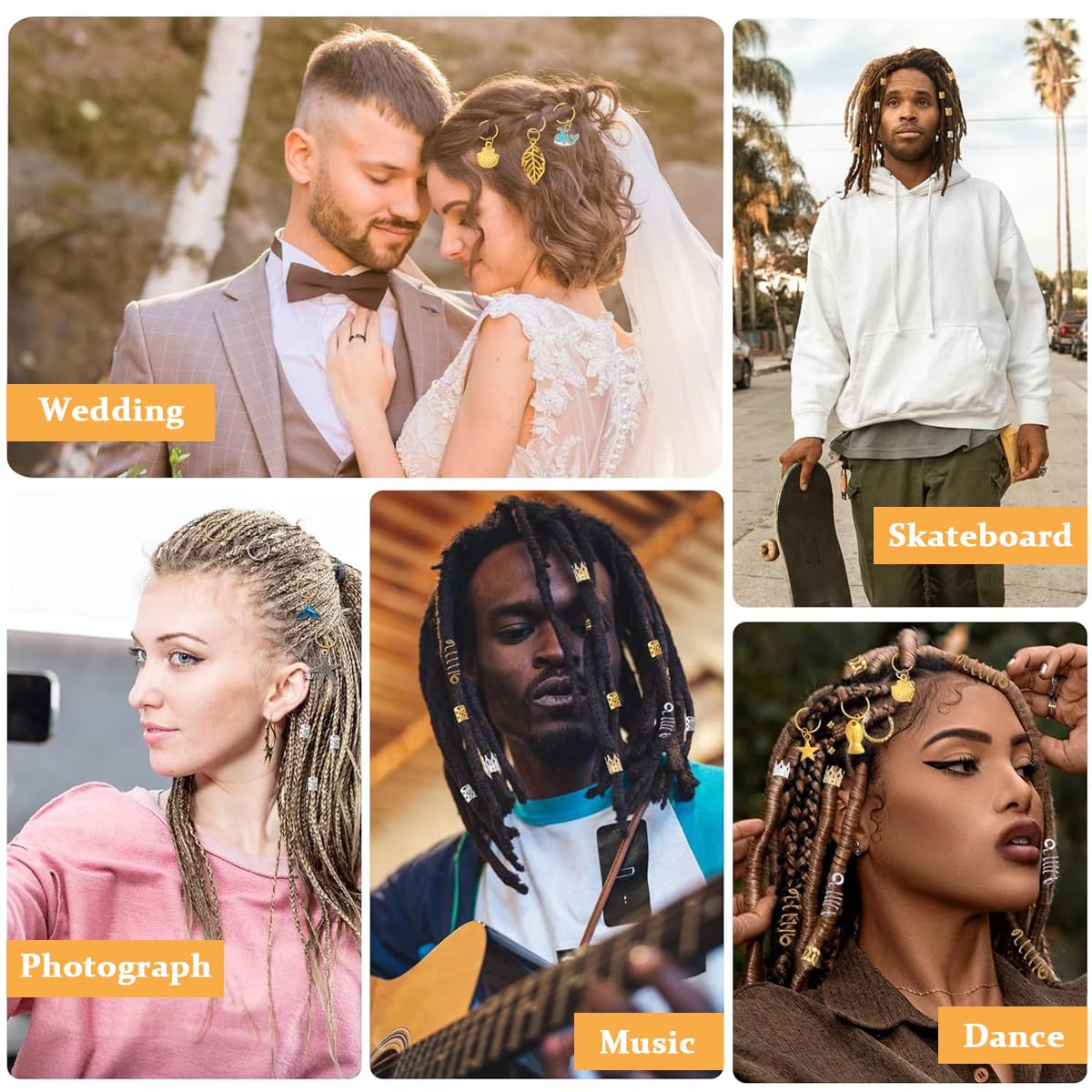 PALAY 292pcs Hair Jewelry for Braids, Assorted Dreadlocks Hair Braiding Charms, Stylish Metal Hair Pendants Coils Rings Clips Hair Accessories for Women Girls PALAY 292pcs Hair Jewelry for Braids, Assorted Dreadlocks Hair Braiding Charms, Stylish Metal Hair Pendants Coils Rings Clips Hair Accessories for Women Girls